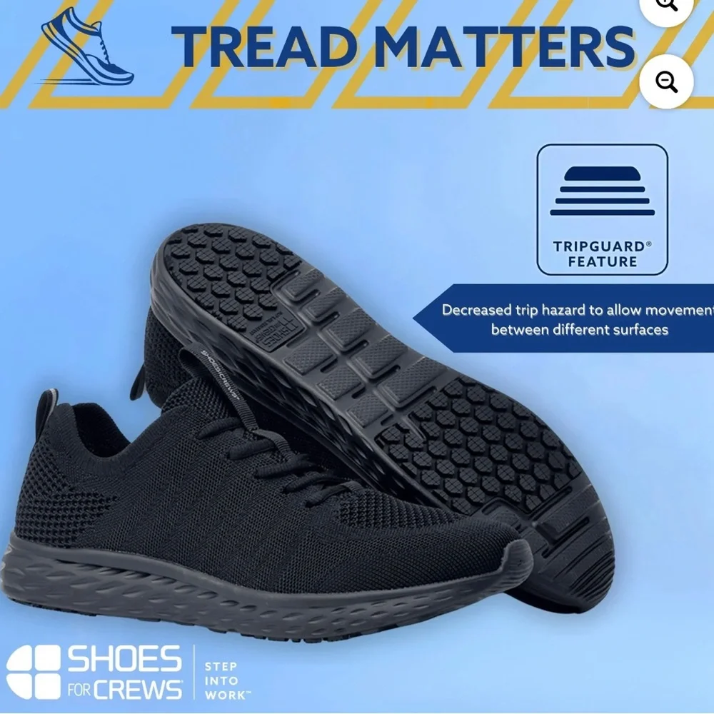 ❤️Shoes ForCrews EverlightWomen's Slip Resistant Work Shoes, Black Knit Sneakers - Picture 11 of 16